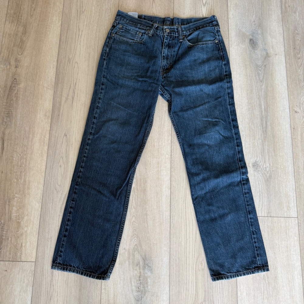 Levis 514 Straight Fit Classic Jeans Mens 34x32 Dark Wash Blue Denim Cotton EUC